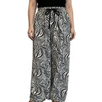C7768 Cross-border 2026 New Women's Fashion Rhinestone Drawstring Loose Wide-Leg Pants Vintage Animal Print Casual Trousers