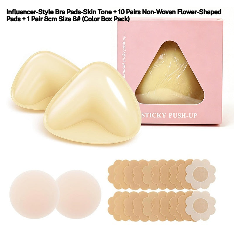 V-Shape Triangle Double-Sided Adhesive Breast Pad - Invisible Push-Up Silicone Bra Insert for Women
