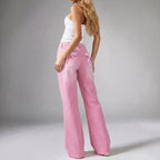 Mid-rise Dopamine-hued Wide-leg Trousers With A Bow Detail