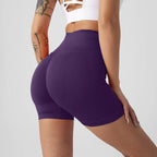 Summer New High-Waisted Butt-Lifting Fitness Pants For Women, Sports Tummy Control Cycling Leggings, Peach Butt Yoga Shorts
