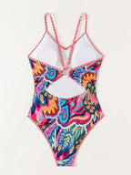 Womens Sexy Backless Strap One-piece Swimsuit