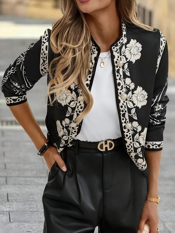 Women's Loose-fitting Top With A Stand-up Collar