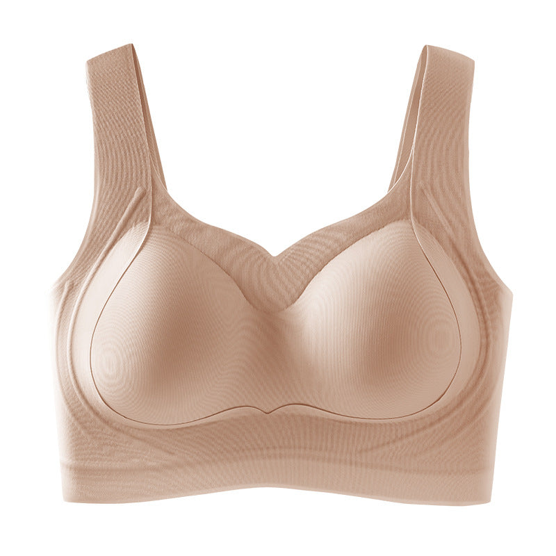 Women's Seamless Wireless Bra - Thin Molded Cup Lift And Gather Support Invisible Underwear For Daily Wear