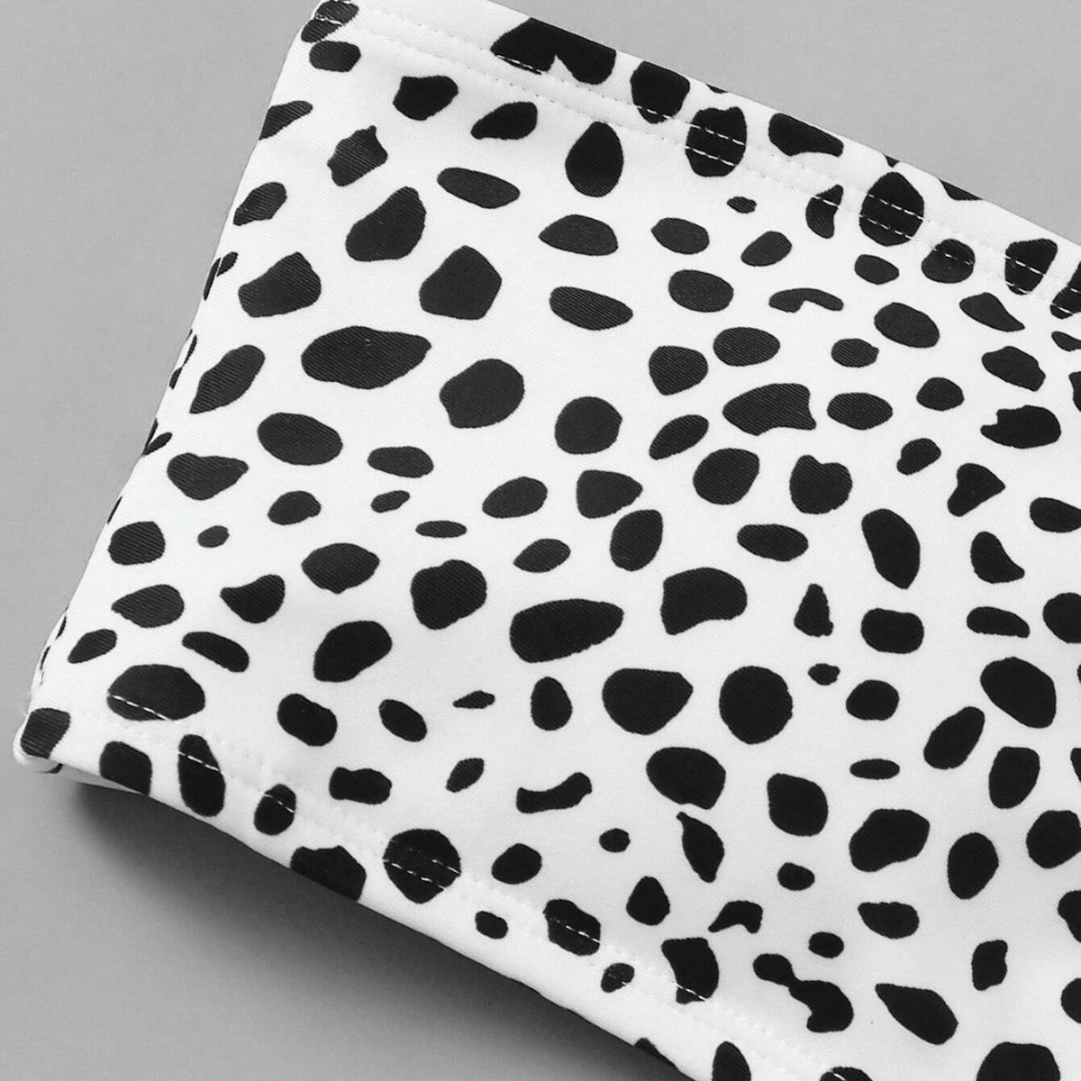 Fresh And Chic High-waisted Bandeau Style With A Polka-dot Print