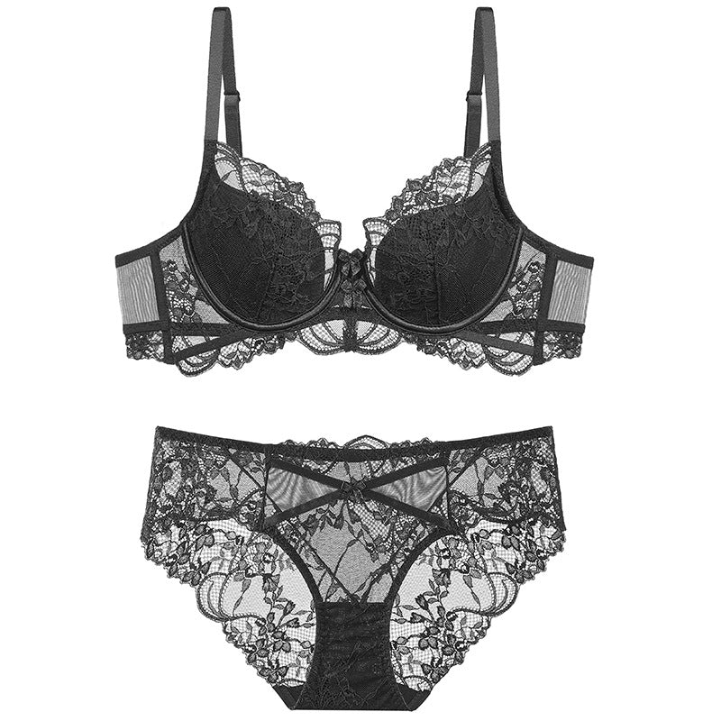 Sexy Lace Push-Up Bra Womens Thin-Style Set