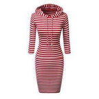2026 Hot Autumn And Winter European And American Women's Hooded Lace Up Hoodie Pocket Long Sleeved Dress