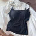 Modal Seamless One-piece Back-shaping Camisole With Built-in Padded Bra Ultra-stretch Base Layer