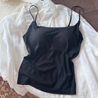 Modal Seamless One-piece Back-shaping Camisole With Built-in Padded Bra Ultra-stretch Base Layer