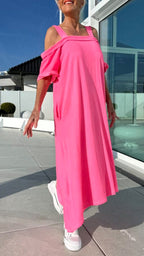 New Womens Strap Loose-fitting Long Dress