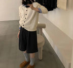 College Style Retro High-end Knitted Cardigan Women's Autumn New Niche Design Love Button Sweater Jacket