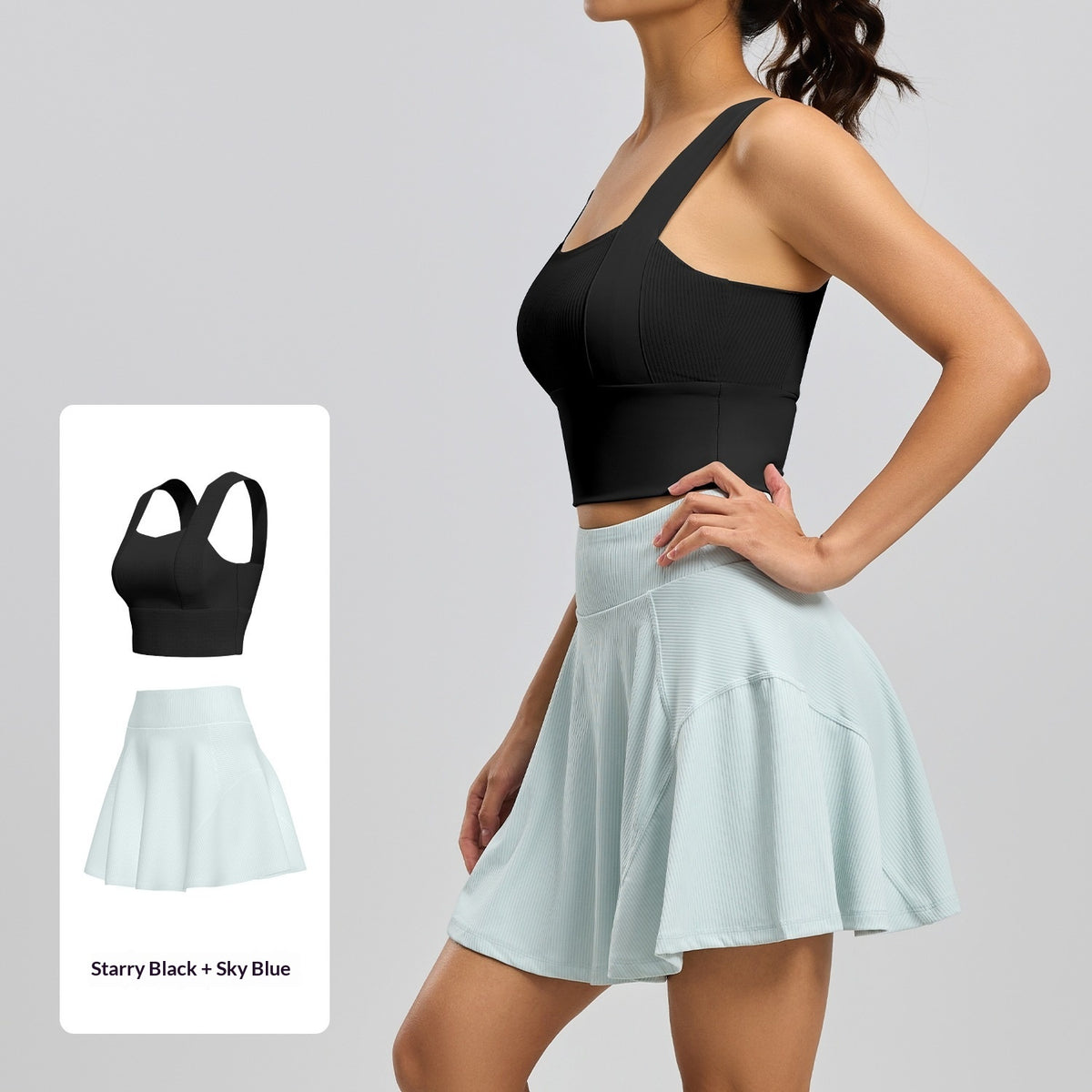 Spring Summer Striped Sports Bra With Shock Absorption And Push-Up For Fitness
