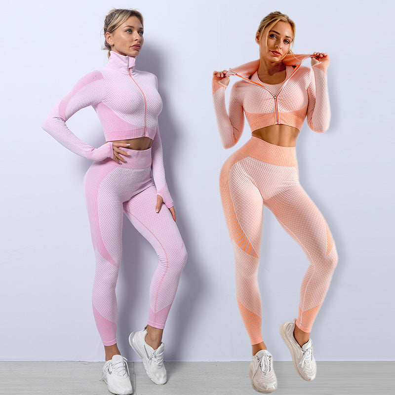 Army Green Seamless Three-Piece Set