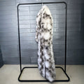 Ash-gray Ink-wash Patterned Faux-fur Coat With A Fluffy Little Fox Look