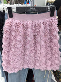White High-waisted Three-dimensional Rose-decorated Feminine Skirt