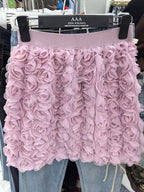 White High-waisted Three-dimensional Rose-decorated Feminine Skirt