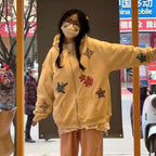 Womens American-Style Retro Sweatshirt Jacket