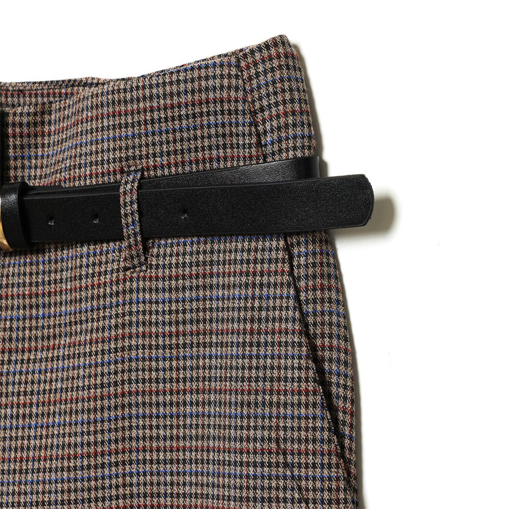 Women's High-waisted Straight-leg Trousers With A Belt