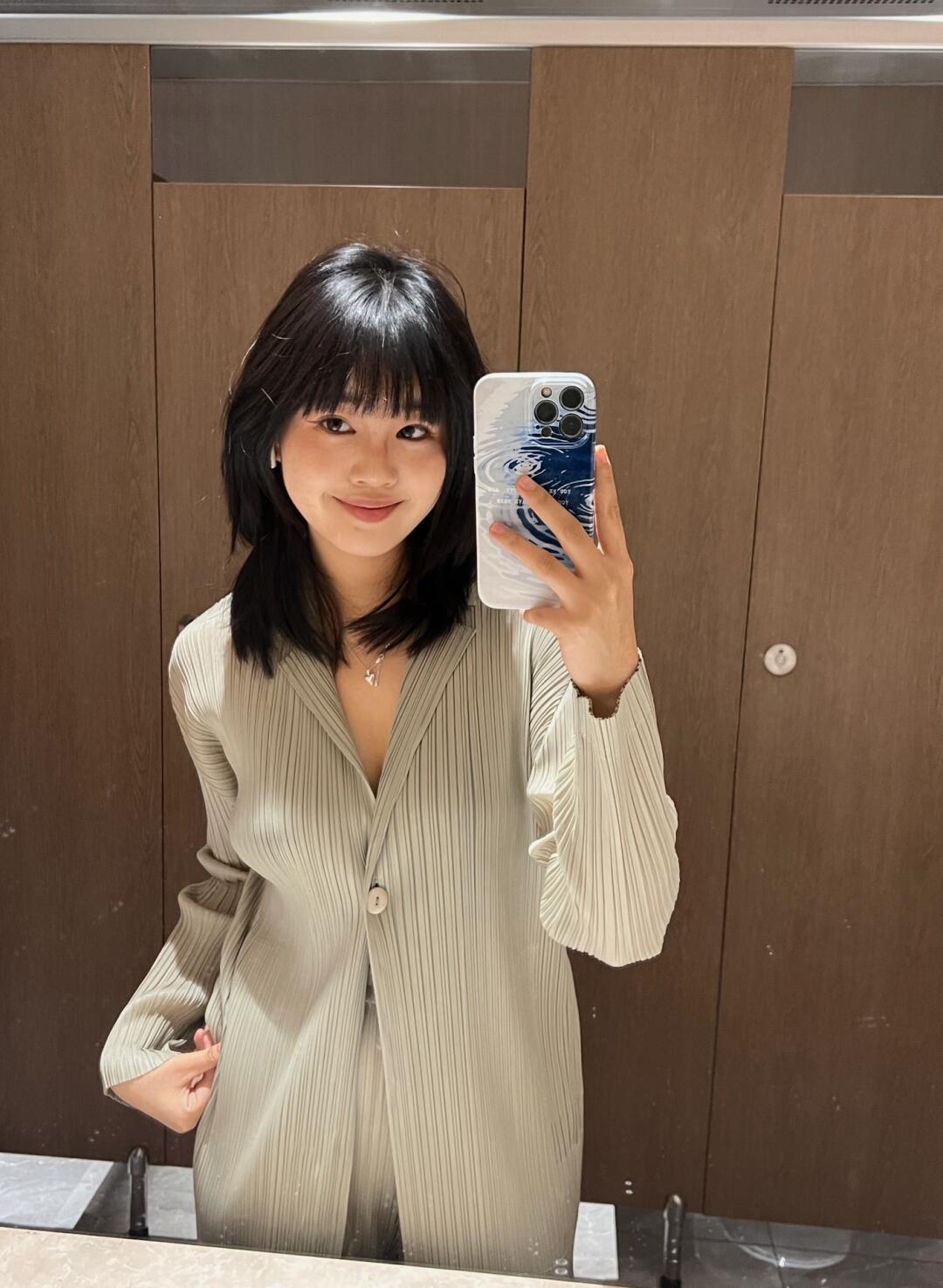 Women Pleated Cardigan Set Minimalist Casual Two Piece Outfit Long Sleeve Jacket And Pants Suit