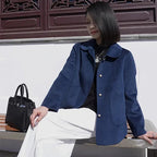 Double-sided Plush Solid-colored Coat With Button Fastening And Loose Fit