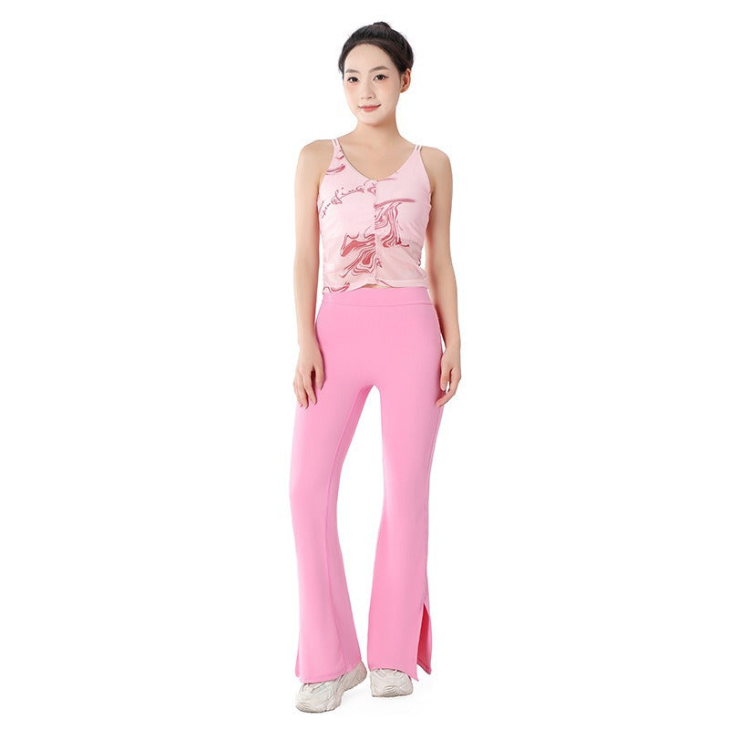 Hot Selling Printed Yoga Vest Fashionable Sports Outer Wear Casual Sling Sleeveless Fitness Top Yoga Clothing Wholesale