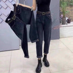 Color-block Tapered Harem Jeans For An Hourglass