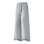 Straight-leg Drawstring Casual Cotton Pants For Women