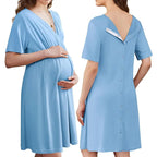 Breathable V-neck Maternity Nursing Modal Dress
