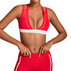 Color-block Halter Yoga Bra Back-slimming Tight-fitting Sports Underwear