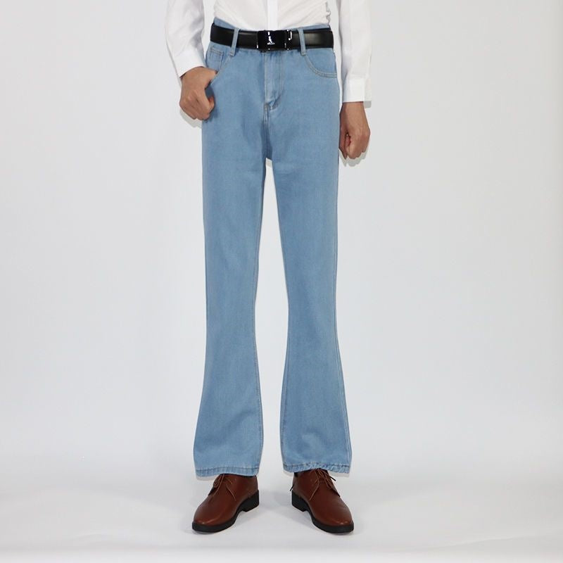 Fashionable Mens Denim Mid-rise Flared Pants