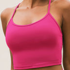 Backless Twisted Strap Yoga Sports Bra With Built-in Padded Cups Shock-Absorbing And Push-Up