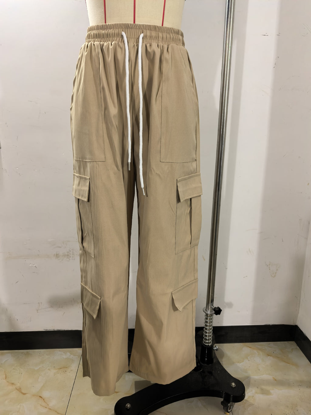 2026 Spring Summer New Style European Cotton Linen Casual Multi Pocket Stylish Work Pants Trendy Multi Pocket Women's Long Pants Women