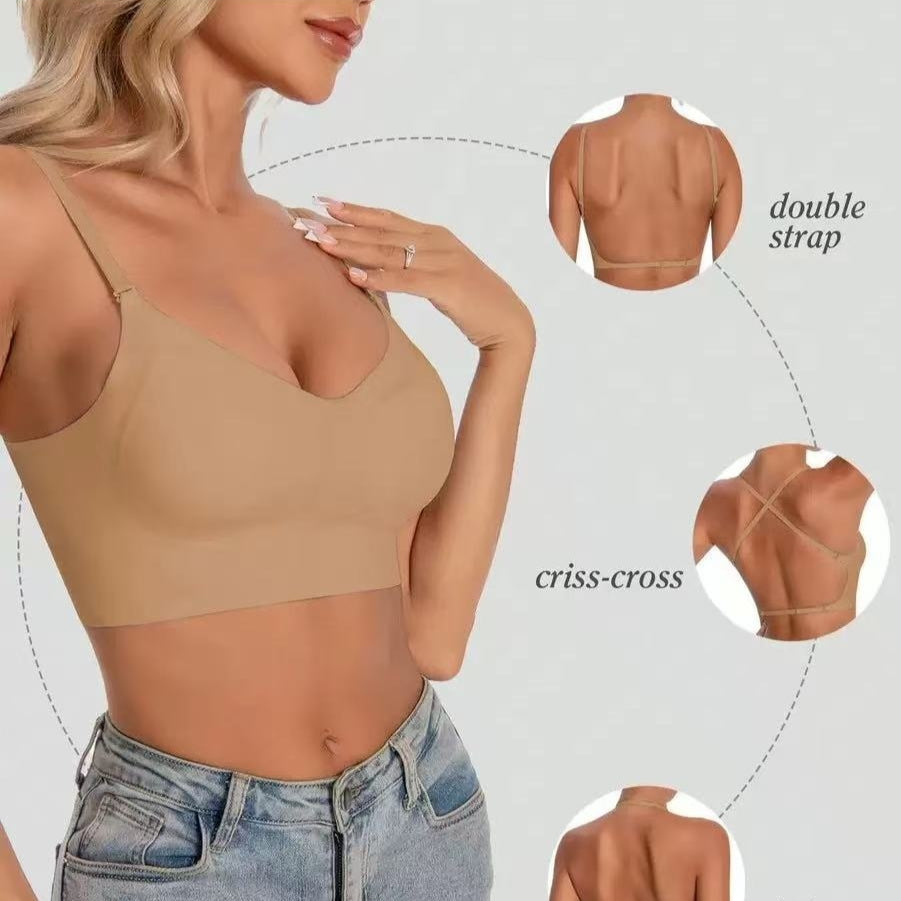 Seamless Full-Coverage Backless Bra Thin U-Shape Beauty Back Style