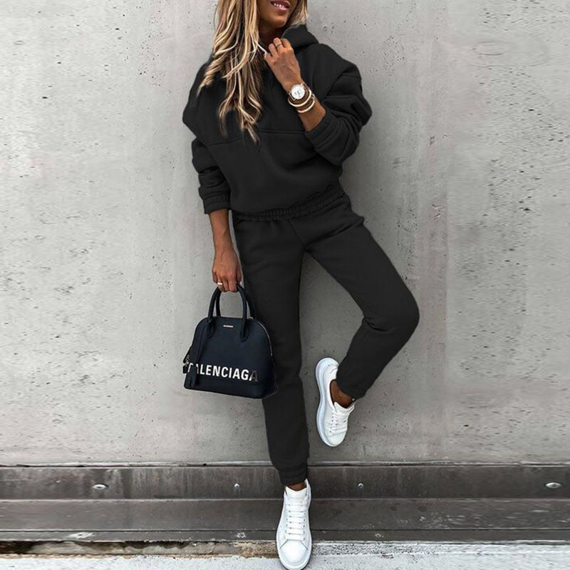 Amazon Ebay Fall Winter New European And American Foreign Trade Fashion Long Sleeve Sports Leisure Wear Suit Two-Piece Set