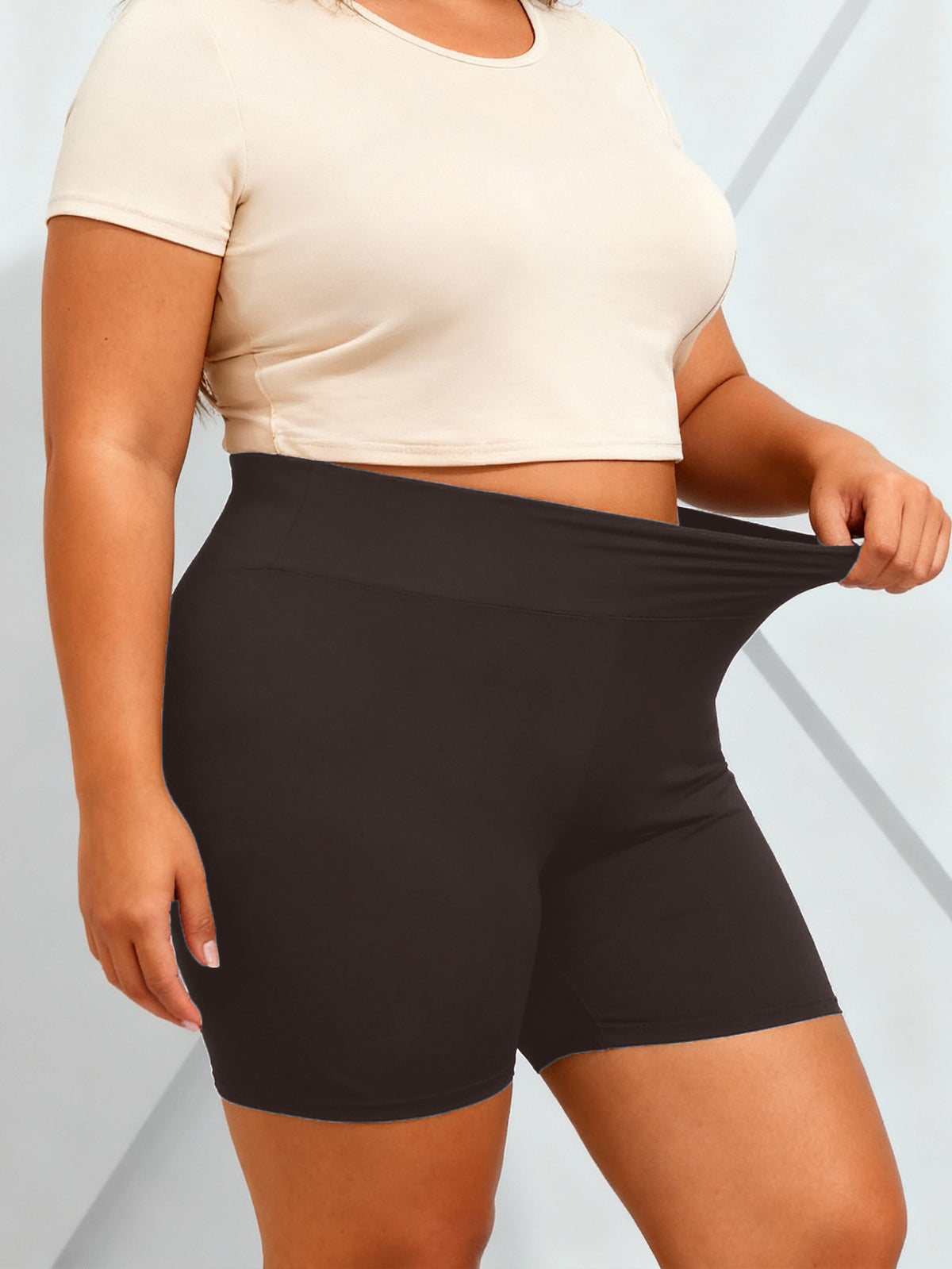 Plus Size Biker Shorts For Women High Waist Tummy Control Soft Stretch Workout Yoga Compression Shorts