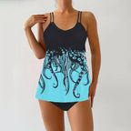 Plus-size Printed Boxer-style Retro Strap Swimwear For Export