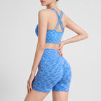 Dopamine Yoga Outfit Set Back Friendly Yoga Tank Top With Built In Bra Pads High Waisted Tummy Control Yoga Shorts With Butt Lifting Effect