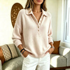 Womens Blended Yarn Textured Sweater