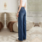 Women's High Waist Dark Wash Flared Jeans, Classic Stretch Denim Bootcut Trousers