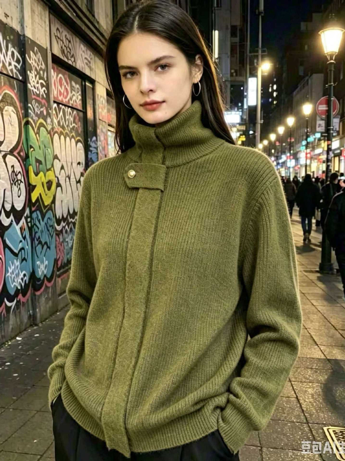 Women's Stand-Collar Knit Cardigan, 2026 Autumn-Winter New Arrival, Loose Design Zip-Up Sweater Coat For Women