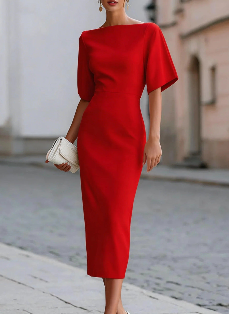 2026 European-style Elegant And Slimming Mid-length Dress For Women With A Waistline.