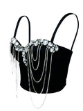 White Chain Diamond Sexy Corset Design Sense European And American Style Inner Wearing Advanced Sense Outer Wearing Fishbone Bra