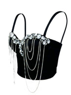 White Chain Diamond Sexy Corset Design Sense European And American Style Inner Wearing Advanced Sense Outer Wearing Fishbone Bra