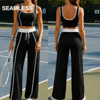 New Cross-border Yoga Outfit For Women, Color-blocked Sports Bra, High-waisted Butt-lifting Pants, Pilates Fitness Outfit