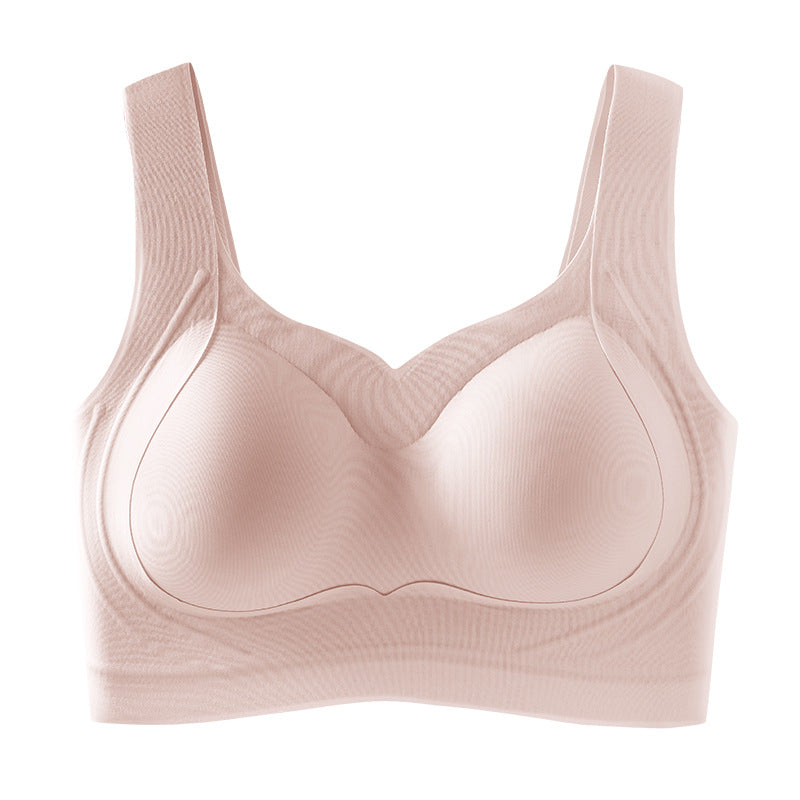 Women's Seamless Wireless Bra - Thin Molded Cup Lift And Gather Support Invisible Underwear For Daily Wear