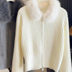 Elegant Relaxed-fit Figure-flattering Long-sleeve Knit Cardigan