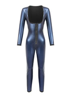 Plus Size Women Sauna Suit Slimming Full Body Compression Workout Jumpsuit Long Sleeve Waist Trainer For Belly Fat Heat Trapping Fabric For Gym Running