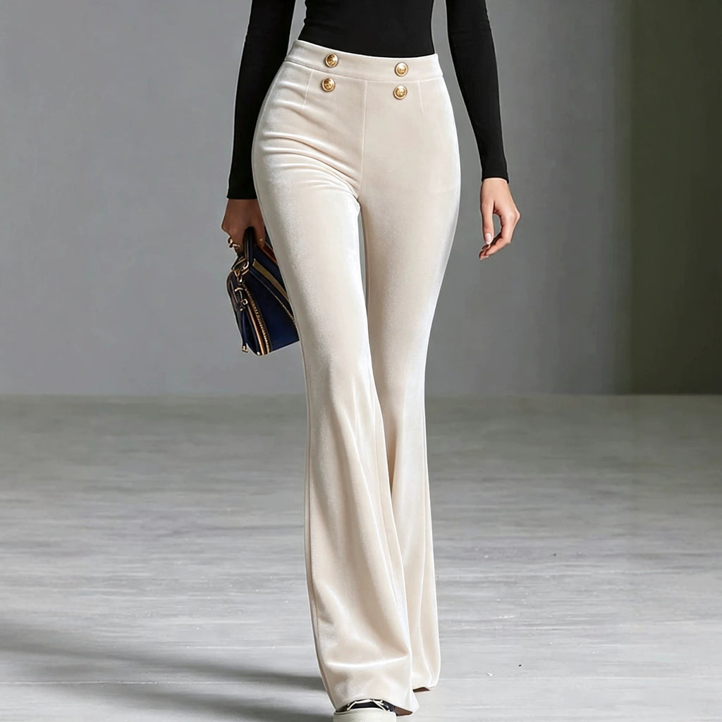 Velvet Wide-leg Womens Pants That Are Figure-flattering