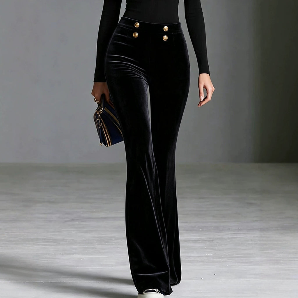Velvet Wide-leg Womens Pants That Are Figure-flattering