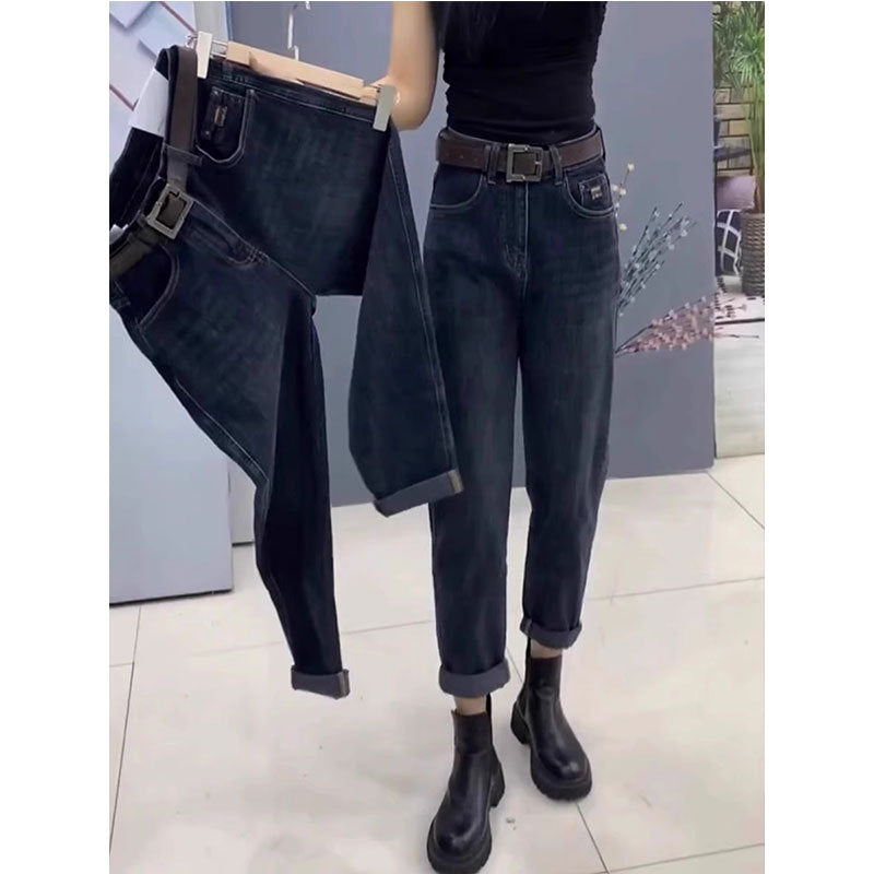 Color-block Tapered Harem Jeans For An Hourglass