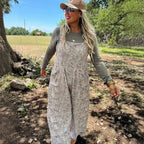 High-waisted Camo-print Jumpsuit With Pockets